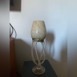 Art glass candle holder.